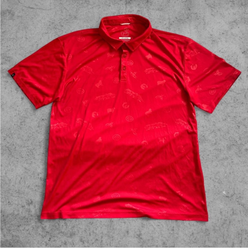 Red Sky Golf Club x Swannies Golf Red All Over Print Polo | XXL 2XL
